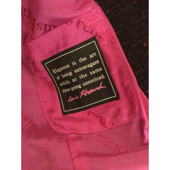 Vintage 1990s Louis Feraud Black purple wool Blazer - Picture 5 of 9